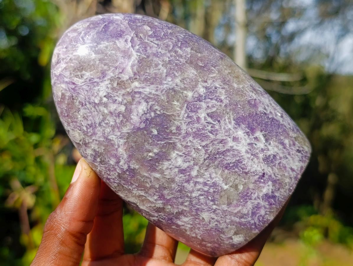 Polished Purple Lepidolite Standing Display Piece x 1 From Madagascar