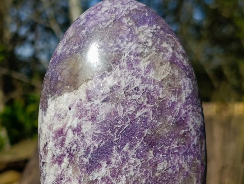 Polished Purple Lepidolite Standing Display Piece x 1 From Madagascar