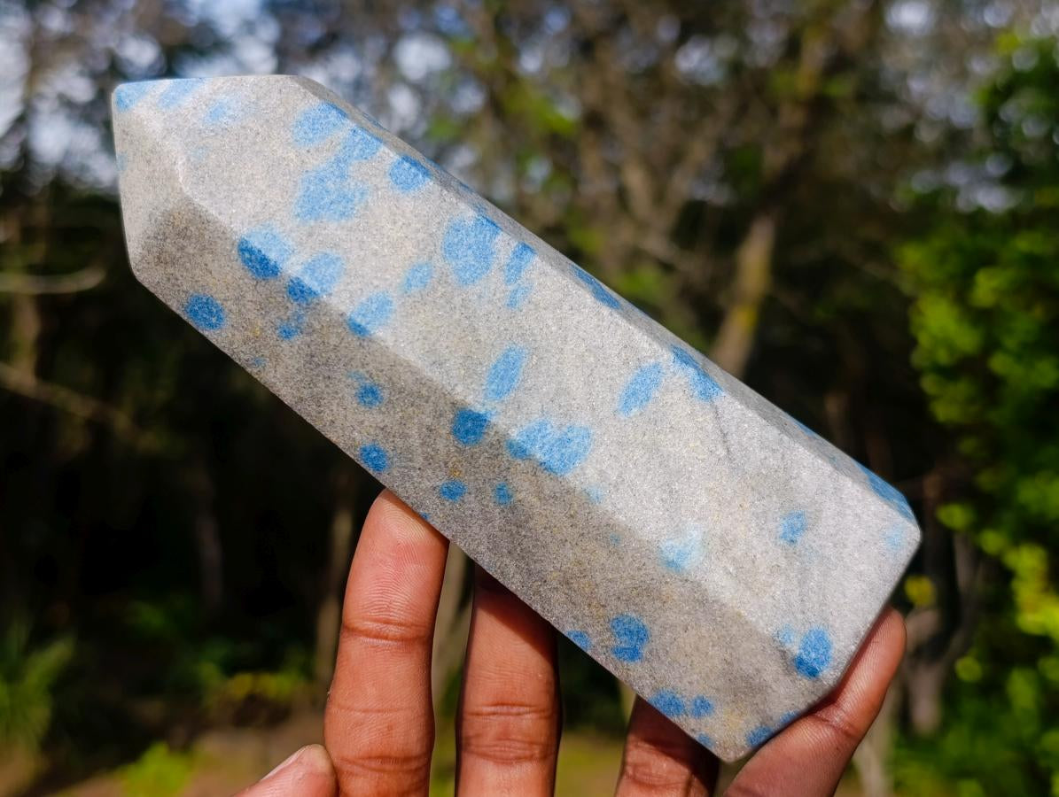 Polished Pair of Blue Spotted Spinel Display Crystals x 1 From Madagascar