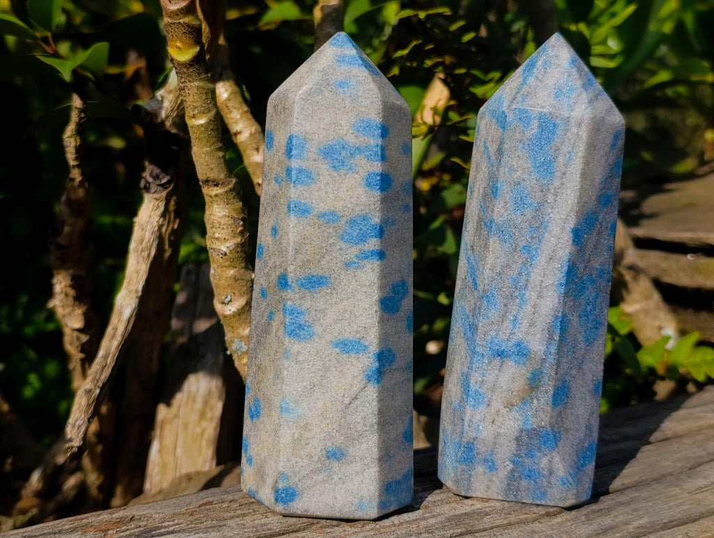Polished Pair of Blue Spotted Spinel Display Crystals x 1 From Madagascar