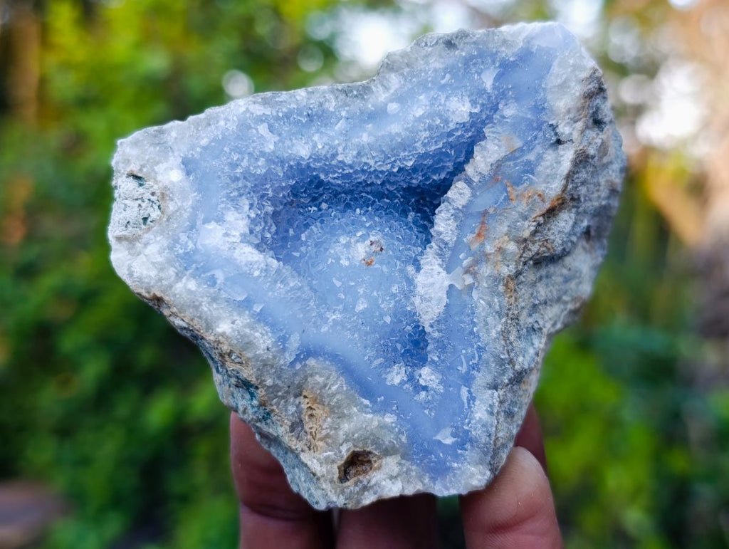 Natural Blue Lace Agate Geode Pair x 1 From Nsanje, Malawi