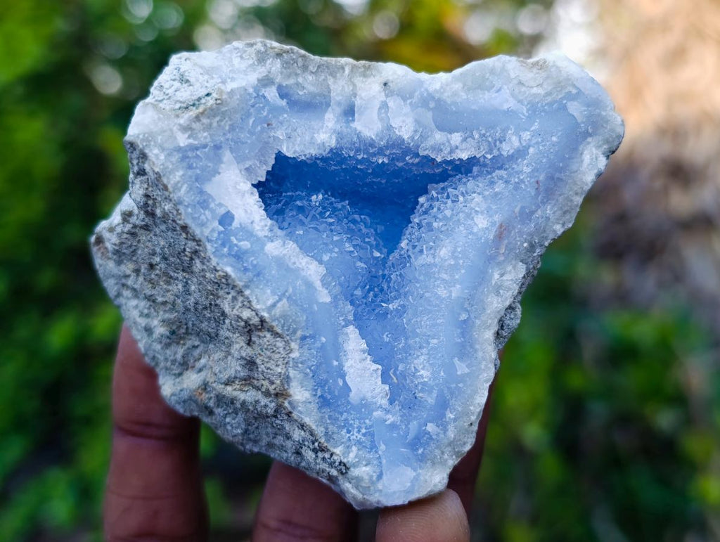 Natural Blue Lace Agate Geode Pair x 1 From Nsanje, Malawi