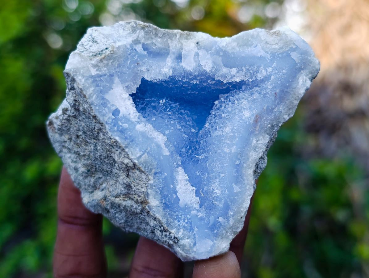Natural Blue Lace Agate Geode Pair x 1 From Nsanje, Malawi