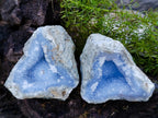 Natural Blue Lace Agate Geode Pair x 1 From Nsanje, Malawi