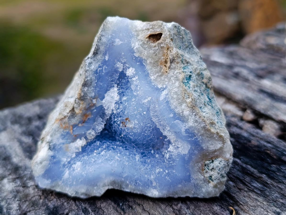 Natural Blue Lace Agate Geode Pair x 1 From Nsanje, Malawi