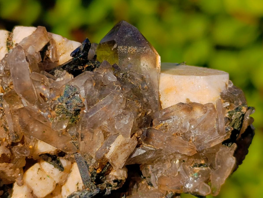 Natural Aegirine Specimen with Smokey Quartz and Orthoclase x 1 From Zomba, Malawi