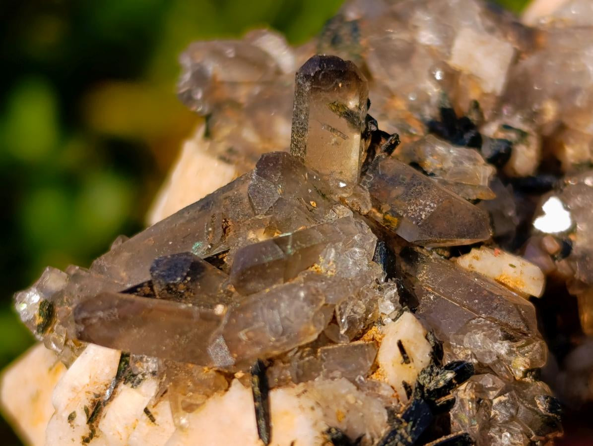 Natural Aegirine Specimen with Smokey Quartz and Orthoclase x 1 From Zomba, Malawi