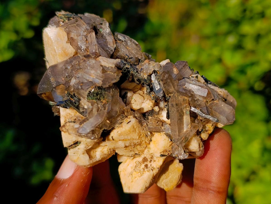 Natural Aegirine Specimen with Smokey Quartz and Orthoclase x 1 From Zomba, Malawi