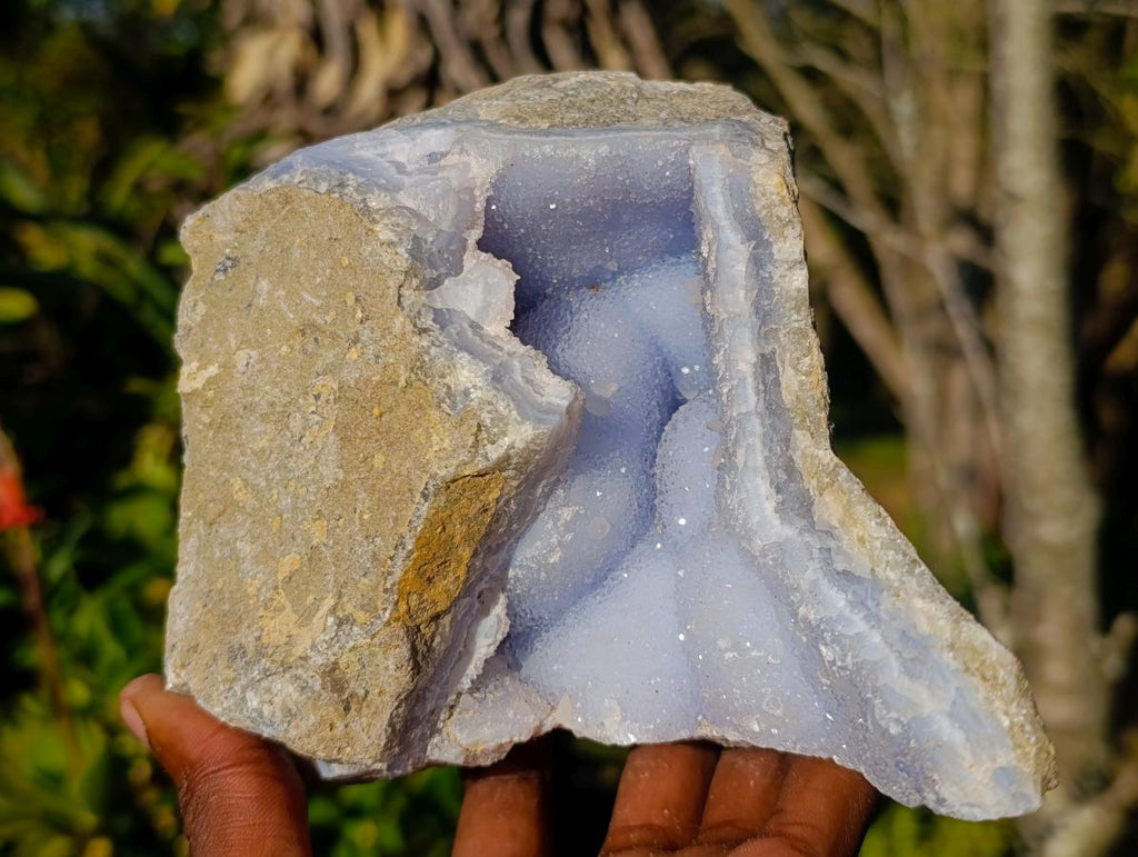 Natural Large Crystalline Blue Lace Agate Specimen x 1 From Nsanje, Malawi
