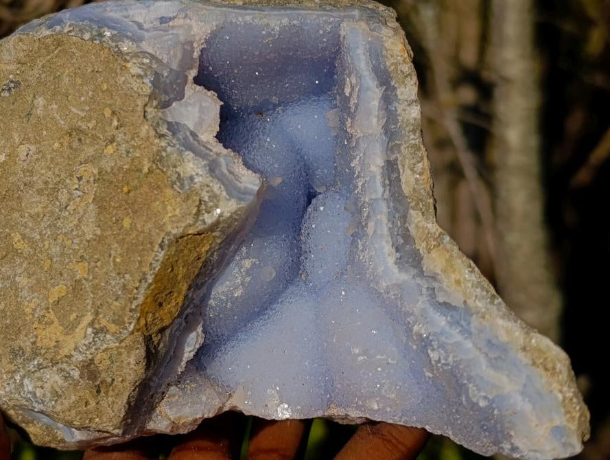 Natural Large Crystalline Blue Lace Agate Specimen x 1 From Nsanje, Malawi