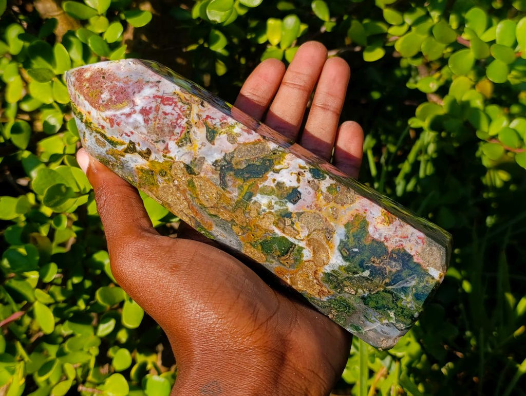 Polished Large Brecciated Ocean Jasper Display Crystal x 1 From Madagascar