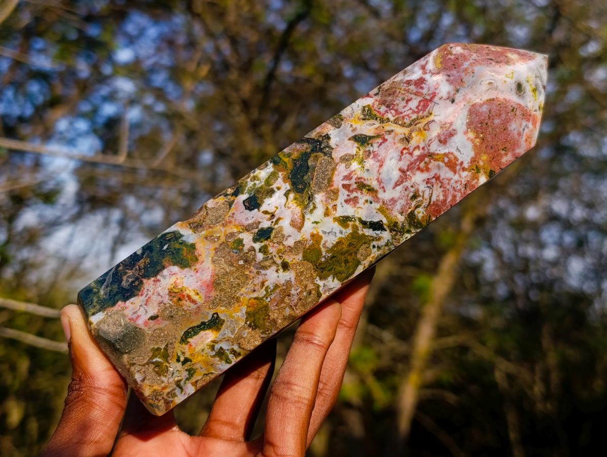 Polished Large Brecciated Ocean Jasper Display Crystal x 1 From Madagascar