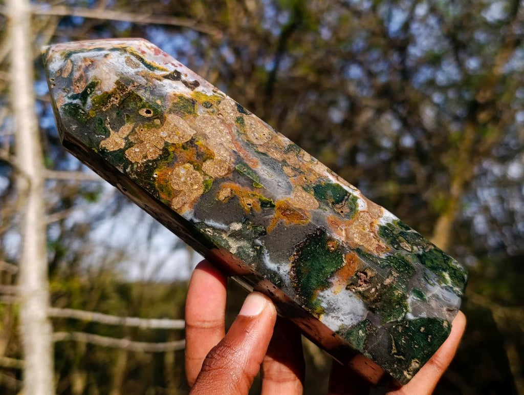 Polished Large Brecciated Ocean Jasper Display Crystal x 1 From Madagascar