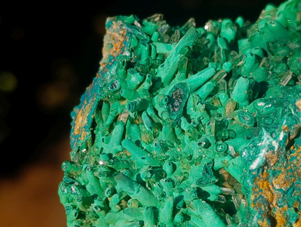 Natural Ultra Rare Malachite Barite Specimen x 1 From Shinkolobwe Mine, Congo
