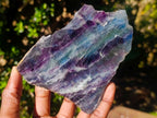 Polished Translucent Watermelon Fluorite Slice x 1 From Uis, Namibia