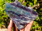 Polished Translucent Watermelon Fluorite Slice x 1 From Uis, Namibia
