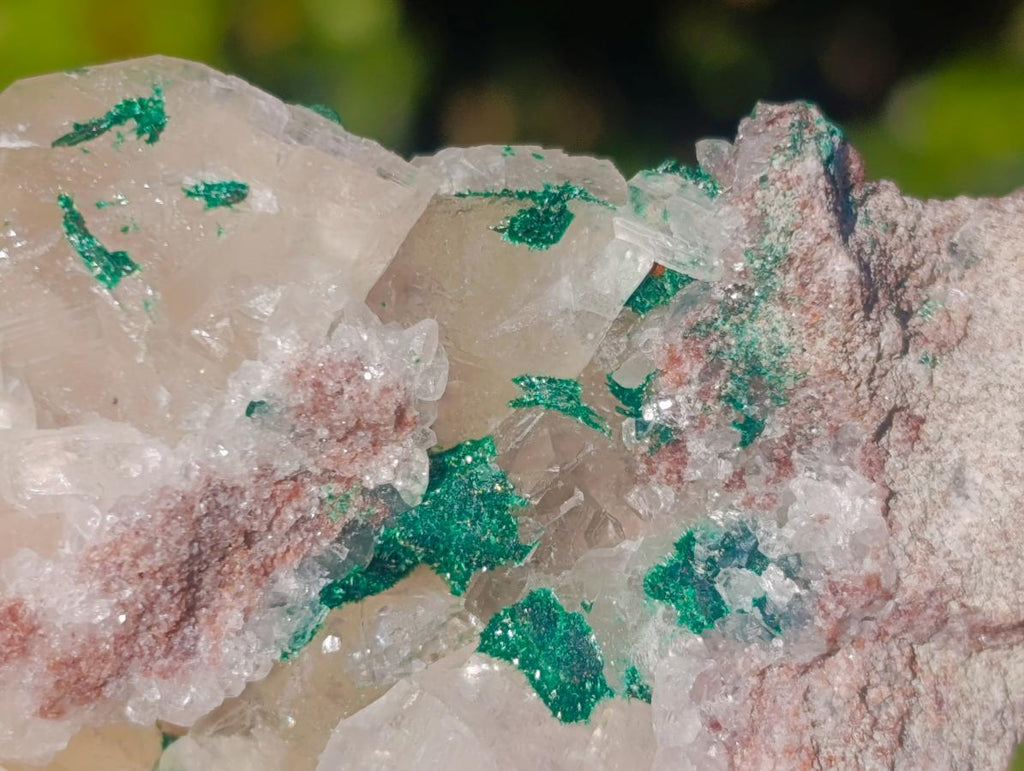 Natural Calcite Crystal Cluster with Malachite x 1 From Mashamba West Mine, Congo