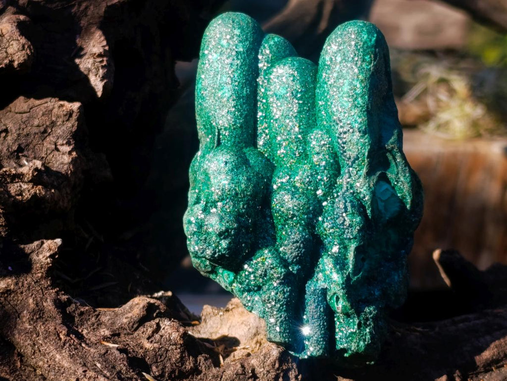 Natural Cabinet Size Stalagmite Malachite Specimen x 1 From Kolwezi, Congo