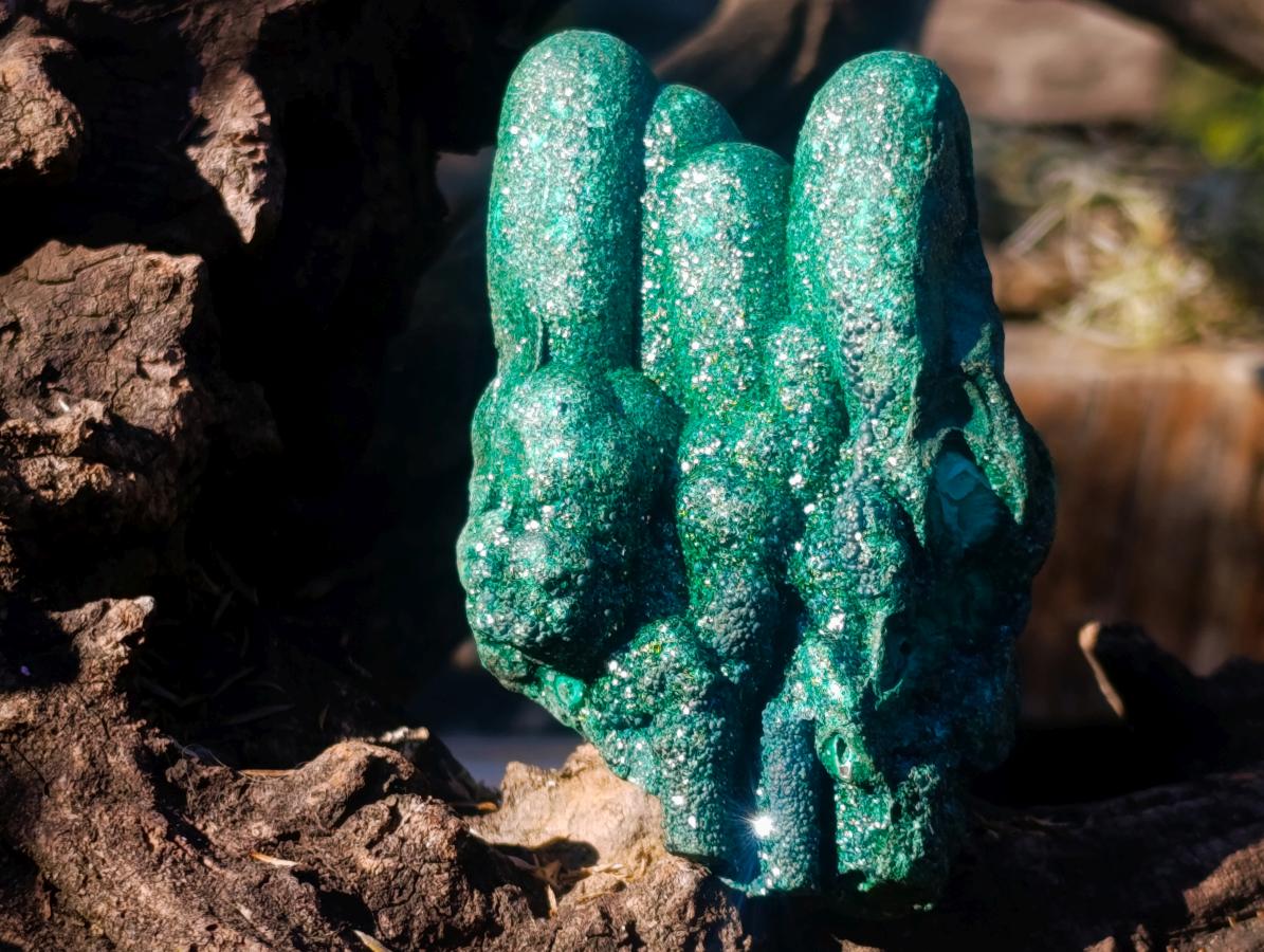 Natural Cabinet Size Stalagmite Malachite Specimen x 1 From Kolwezi, Congo