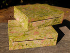 Hand Made Green and Pink Unakite Jewellery Box -Sold Per Piece - From Messina, South Africa