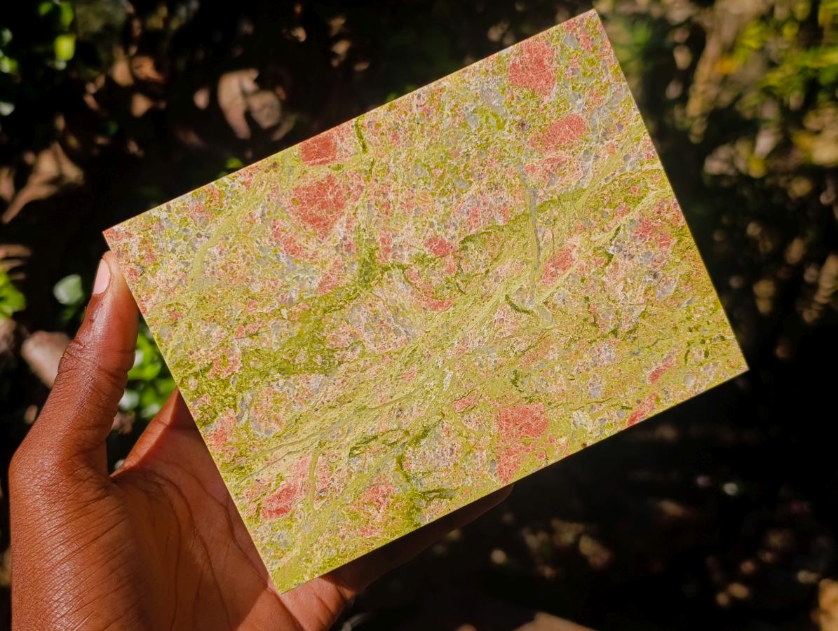 Hand Made Green and Pink Unakite Jewellery Box -Sold Per Piece - From Messina, South Africa