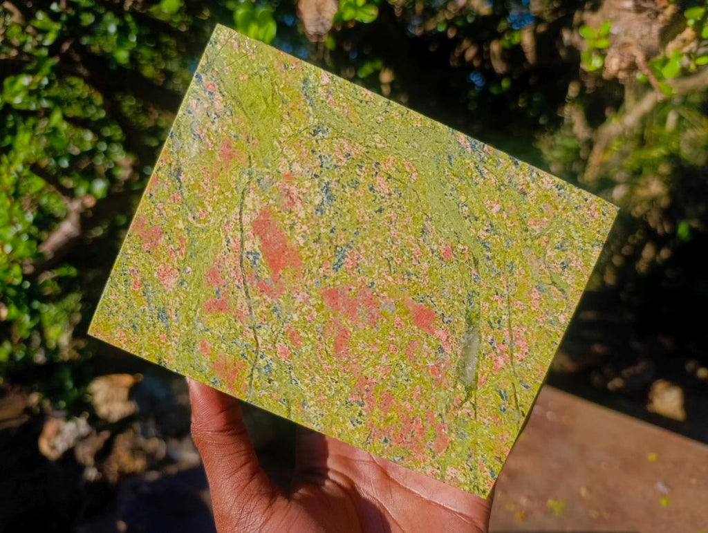 Hand Made Green and Pink Unakite Jewellery Box -Sold Per Piece - From Messina, South Africa
