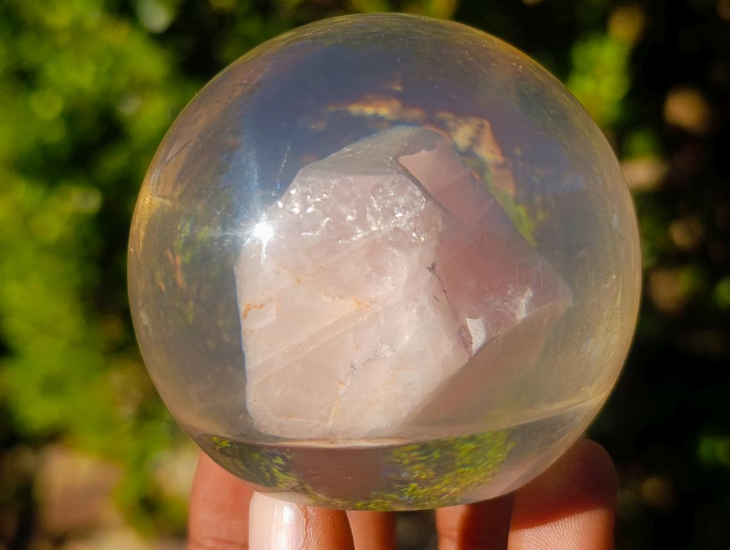 Hand Made Rose Quartz Paperweight Perspex Ball - Sold Per Piece - From South Africa