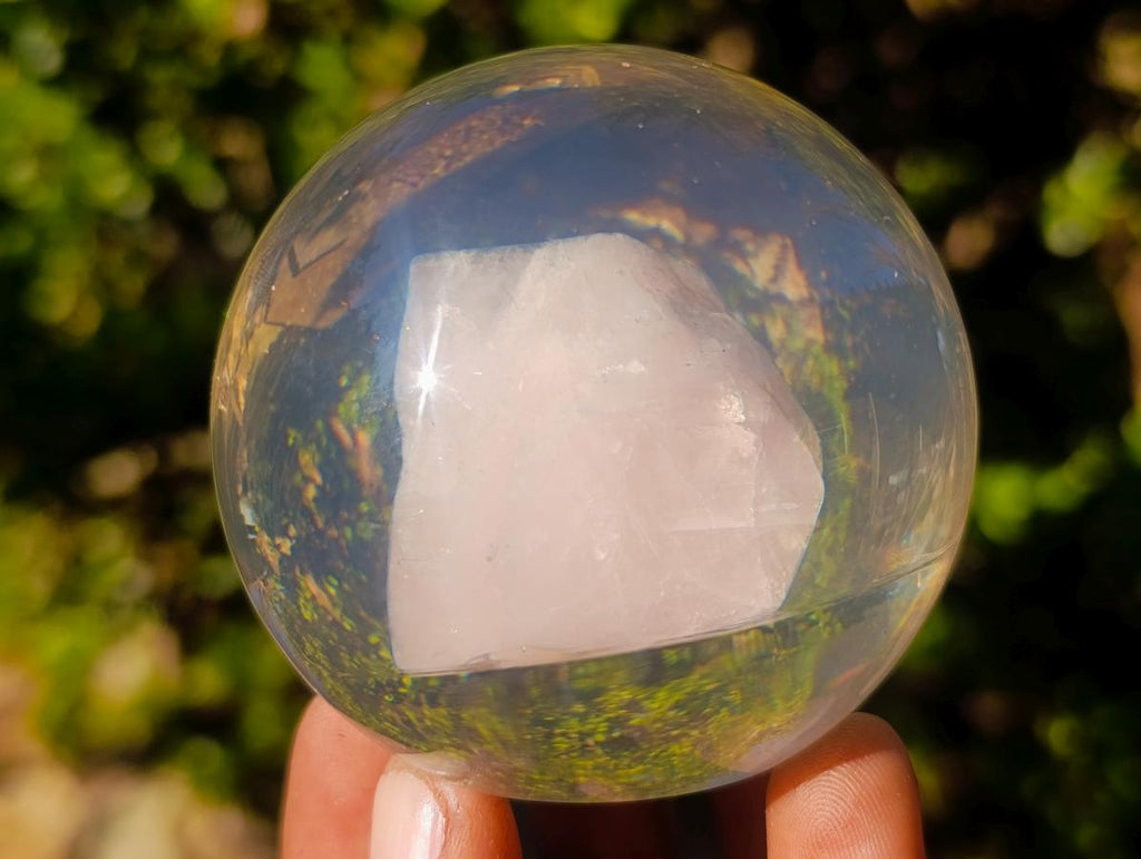 Hand Made Rose Quartz Paperweight Perspex Ball - Sold Per Piece - From South Africa