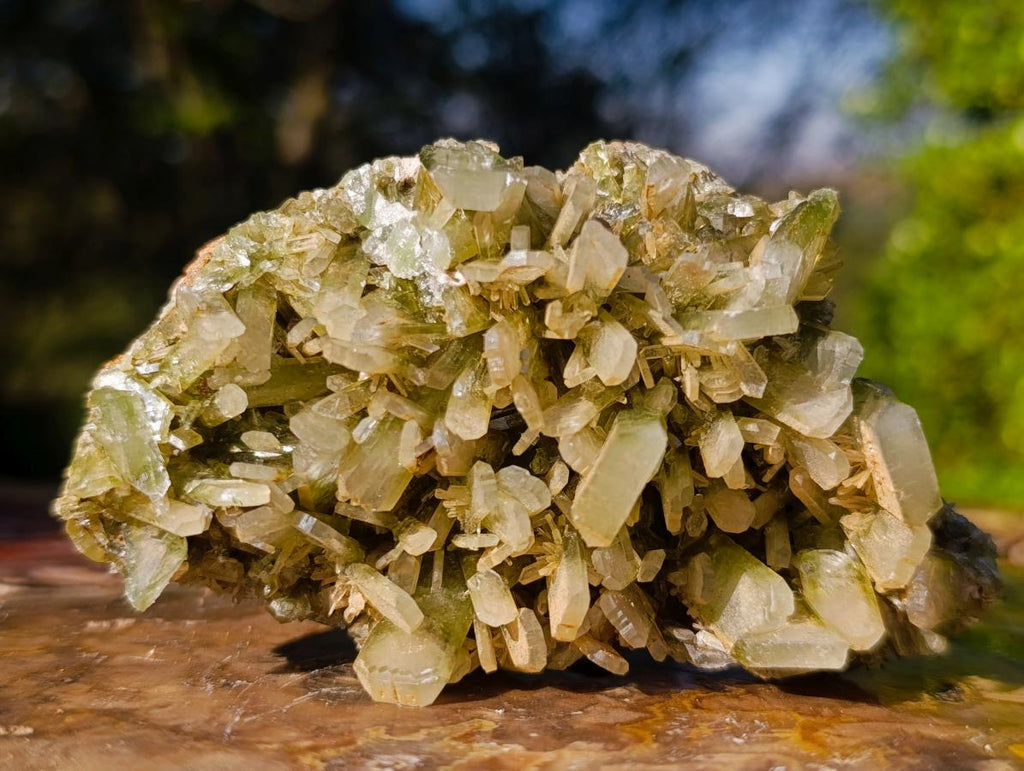 Natural Large Bladed Barite Specimen with Malachite  x 1 From Shinkolobwe Mine, Congo