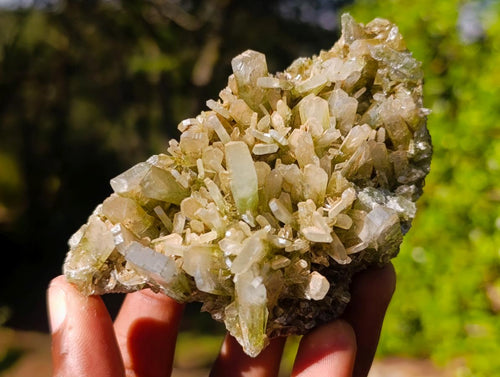 Natural Large Bladed Barite Specimen with Malachite  x 1 From Shinkolobwe Mine, Congo