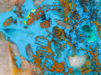 Polished One Side Shattuckite with Silica Chrysocolla and Malachite Slice x 1 From Kaokoveld, Namibia