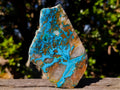 Polished One Side Shattuckite with Silica Chrysocolla and Malachite Slice x 1 From Kaokoveld, Namibia