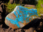 Polished One Side Shattuckite with Silica Chrysocolla and Malachite Slice x 1 From Kaokoveld, Namibia