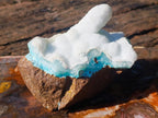 Natural Super Rare Blue Hemimorphite Stalagmite Specimen x 1 From Lupoto Mine, Congo