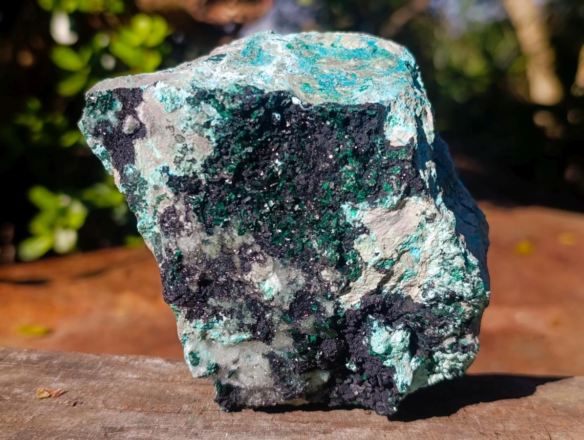 Natural Crystalline Malachite Specimen with Chrysocolla and Hemimorphite x 1 From Kolwezi, Congo