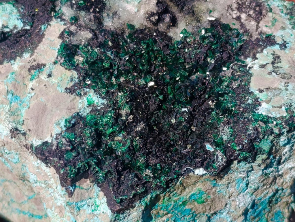 Natural Crystalline Malachite Specimen with Chrysocolla and Hemimorphite x 1 From Kolwezi, Congo