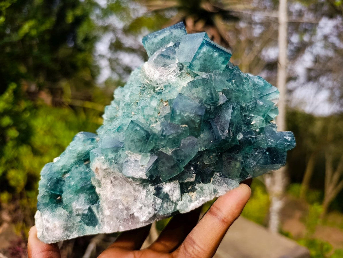 Natural Large Cabinet Size Cubic Fluorite Specimen x 1 From Mandrosonoro Madagascar