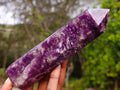 Polished Deep Purple Lepidolite Display Crystal with Smokey Quartz x 1 From Madagascar