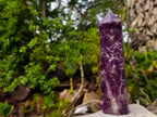 Polished Deep Purple Lepidolite Display Crystal with Smokey Quartz x 1 From Madagascar