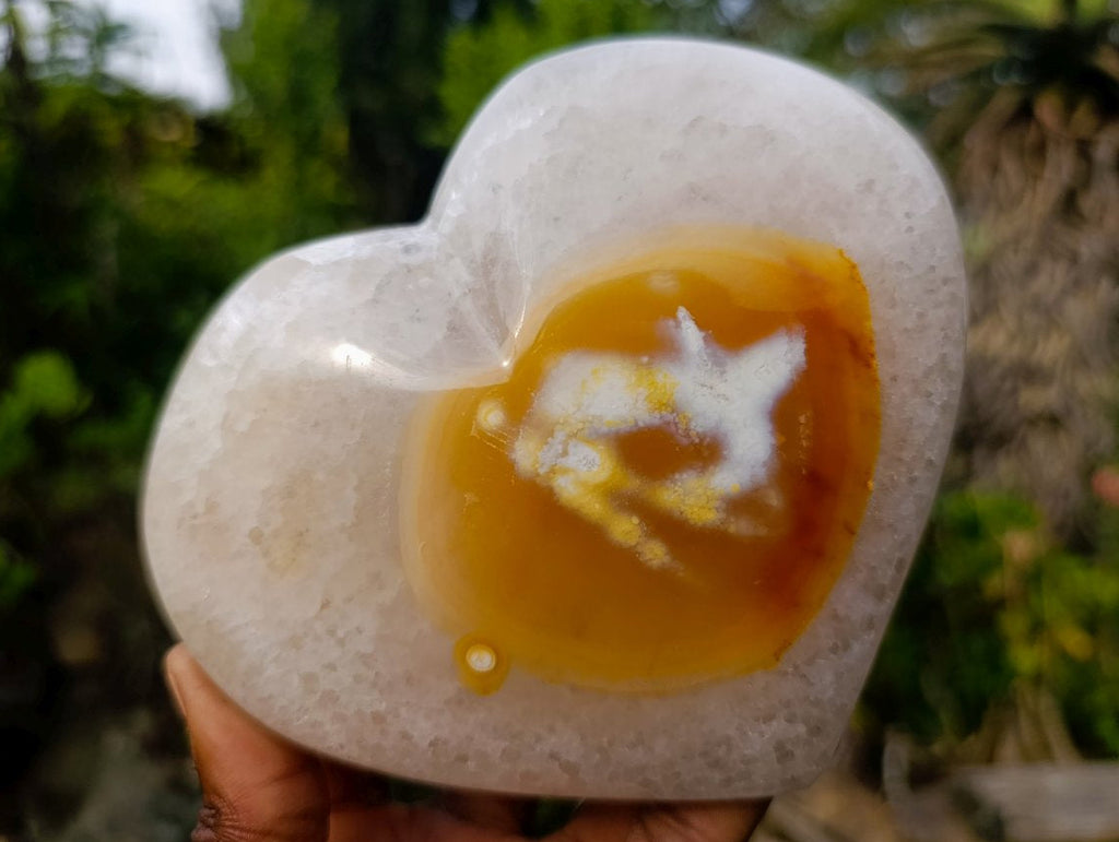 Polished Large Carnelian Gemstone Heart x 1 From Madagascar
