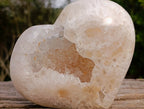 Polished Large Carnelian Gemstone Heart x 1 From Madagascar