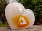 Polished Large Carnelian Gemstone Heart x 1 From Madagascar