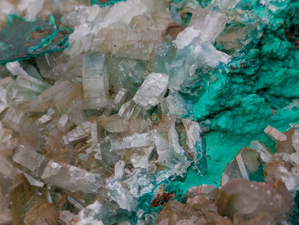 Natural Large Barite and Malachite Specimen x 1 From Shinkolobwe Mine, Congo