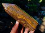 Polished "Golden River" Tigers Eye Display Crystal x 1 From South Africa