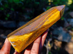 Polished "Golden River" Tigers Eye Display Crystal x 1 From South Africa