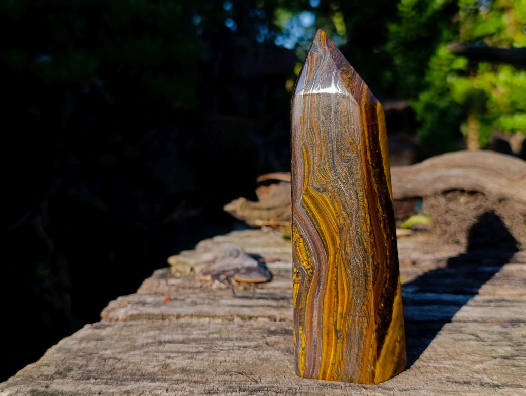 Polished "Golden River" Tigers Eye Display Crystal x 1 From South Africa