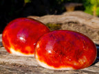 Polished Crystalline Geode Carnelian Gemstone Free Form Pair x 1 From Madagascar
