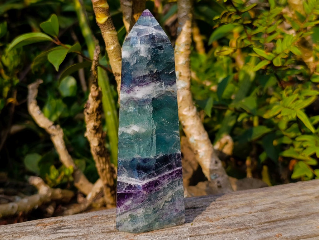 Polished Watermelon Fluorite Display Crystal x 1 From Uis, Namibia