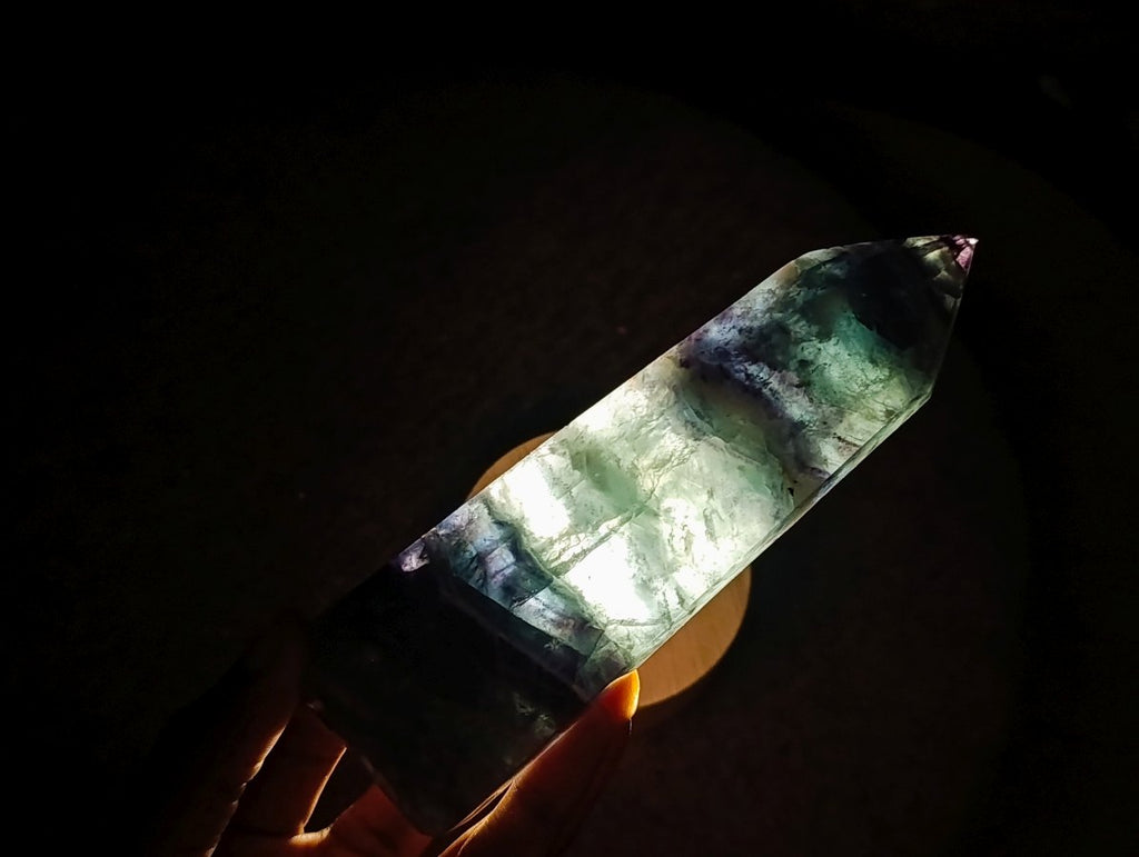 Polished Watermelon Fluorite Display Crystal x 1 From Uis, Namibia