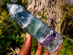 Polished Watermelon Fluorite Display Crystal x 1 From Uis, Namibia